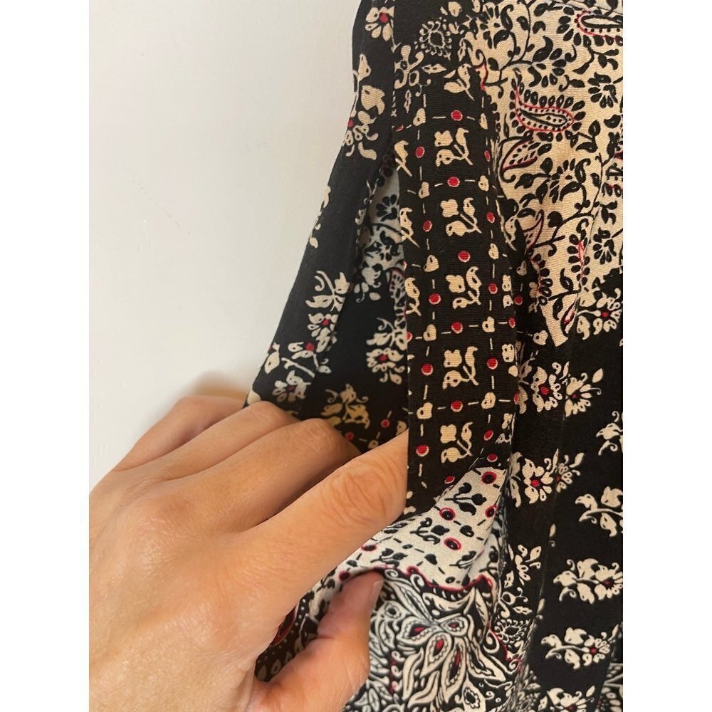 Topshop‎ Black And White Mixed Media Patchwork Printed Boho Shorts Size 0 - Picture 3 of 8